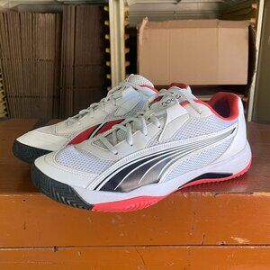 PUMA Men's Size 13 Nova Court White Red Pickleball Athletic Shoes 107598-02